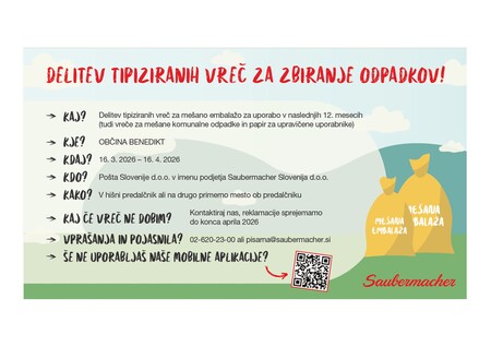 Obvestilo o delitvi tipiziranih vreč za smeti