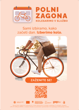 Kolesar na poti v službo